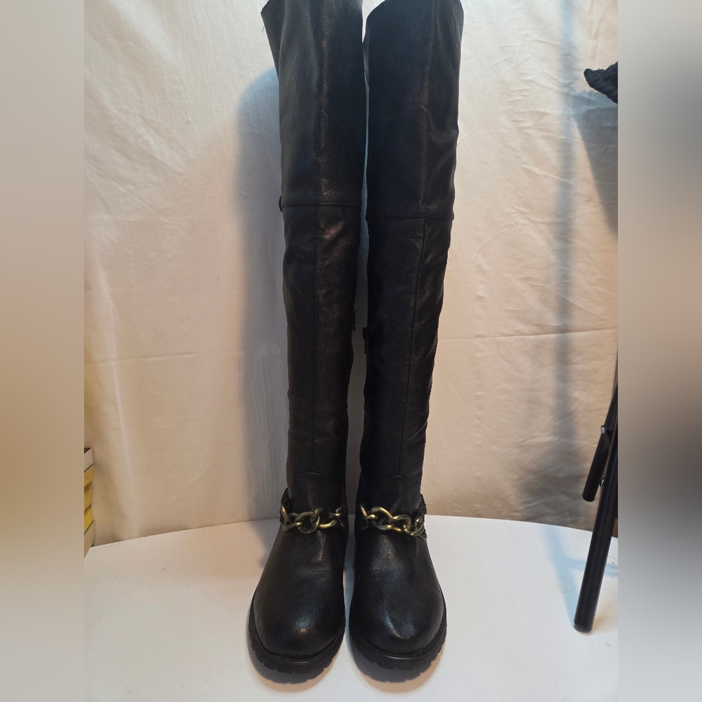 Elegant Dark Brown Knee-High Boots Size 7 - Picture 2 of 7